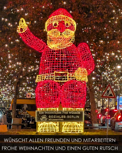 SOZIALES-BERLIN Weihnachtsmann 2025 Kurfürstendamm Ecke Leibnizstraße